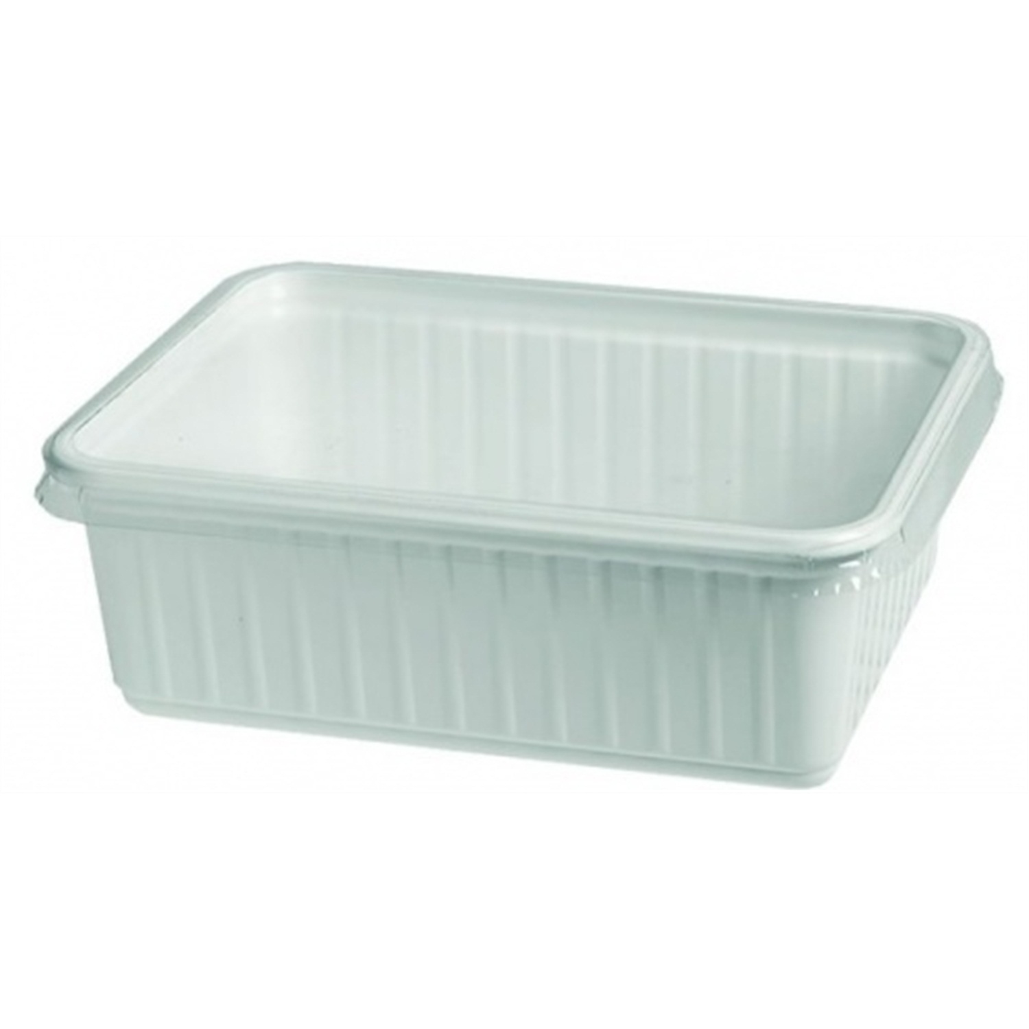 kookpunt plastic bak met deksel 1kg wit