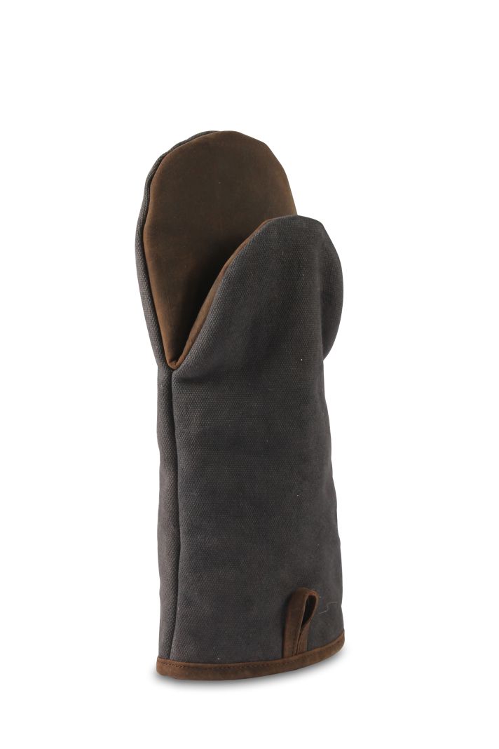 stuff design bbq handschoen leercanvas grijsbruin