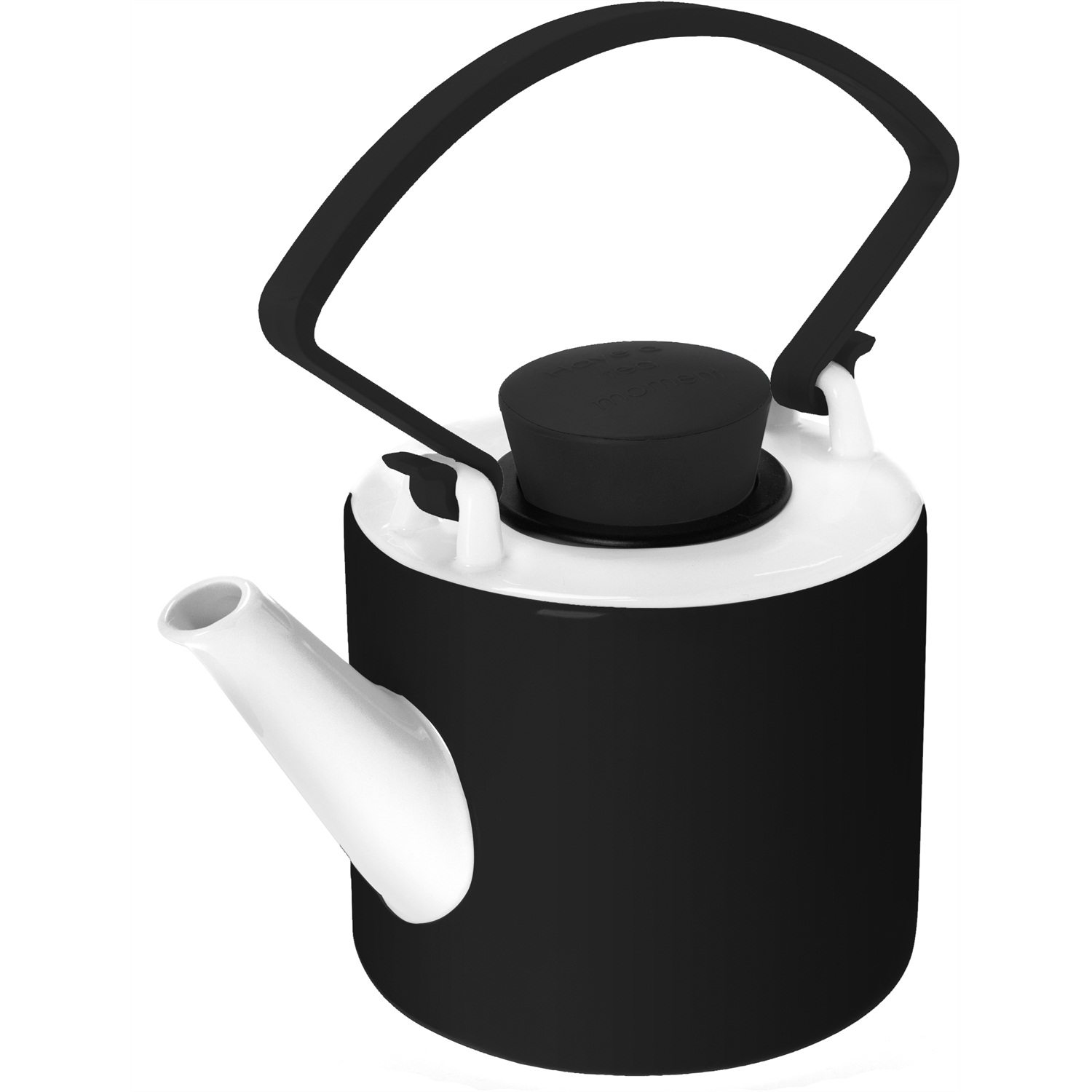 qdo theepot porselein zwart met handvat 1 liter
