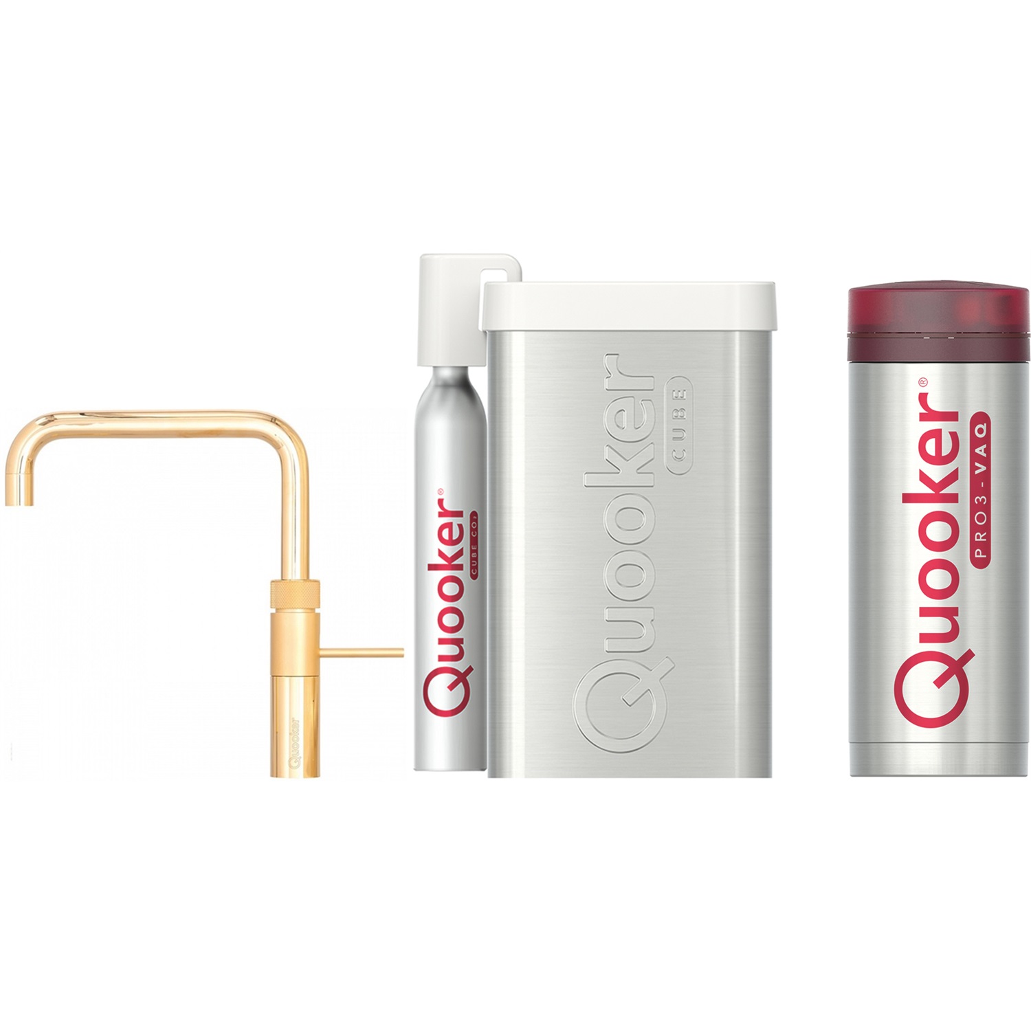 quooker fusion square kokendwaterkraan met pro3 vaq reservoir en cube 3fsgld cube goud