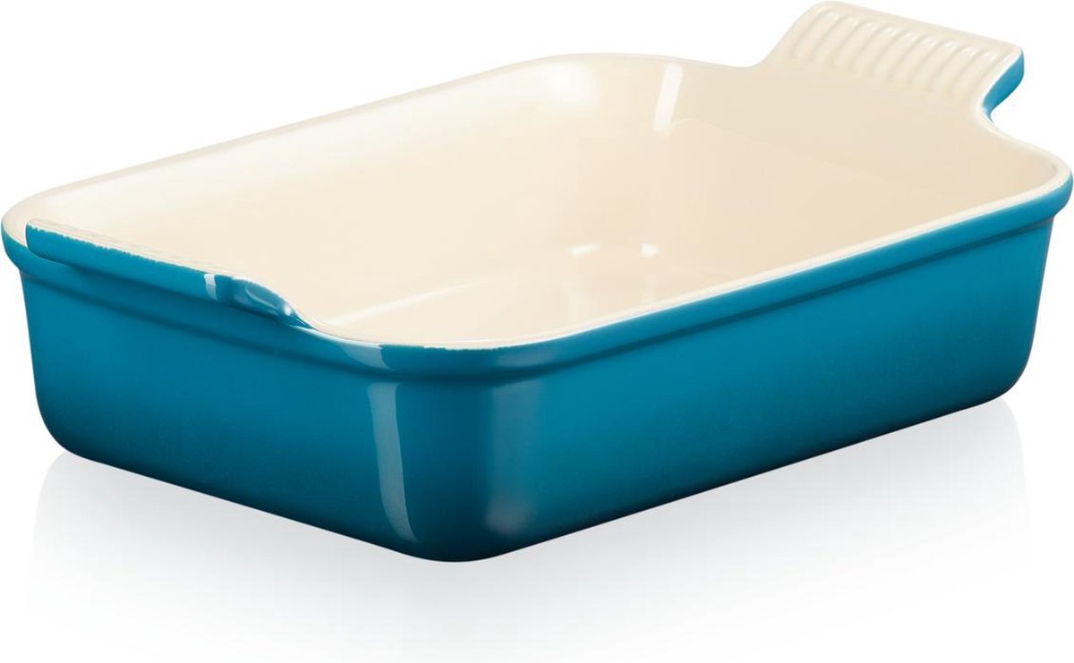 le creuset stoneware ovenschaal rechthoekig 26x20cm deep teal