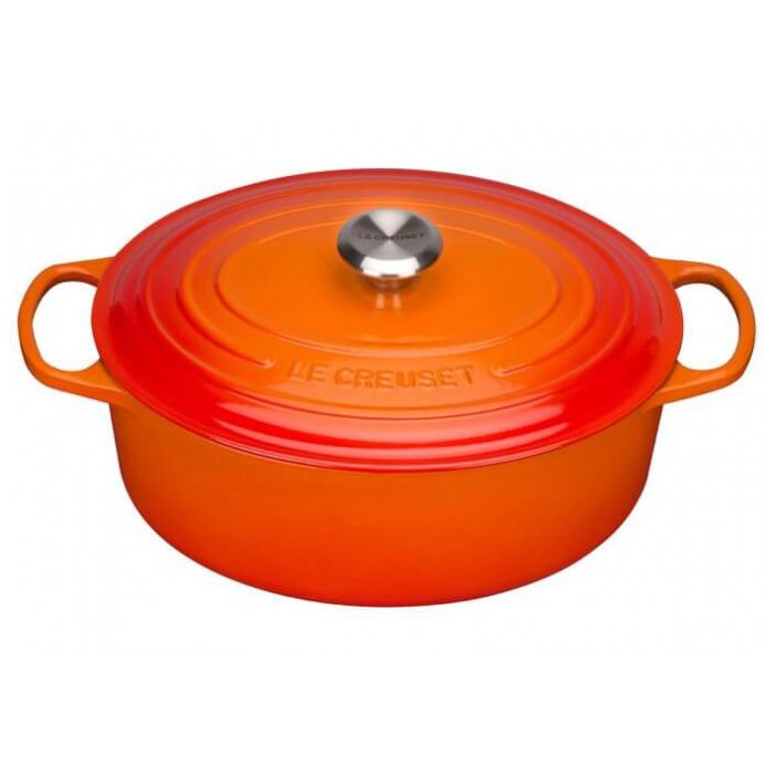 le creuset signature braadpan ovaal 40cm oranjerood