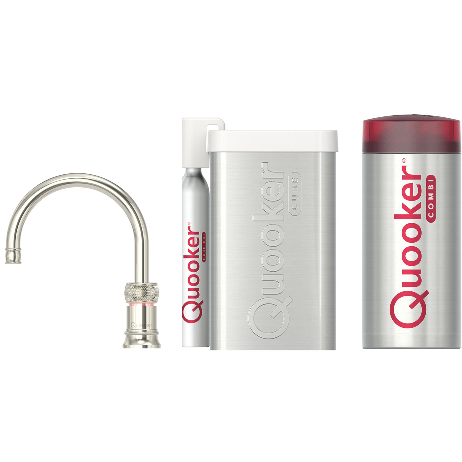 quooker classic nordic round single tap kokendwaterkraan met combi reservoir en cube 22cnrnig 0