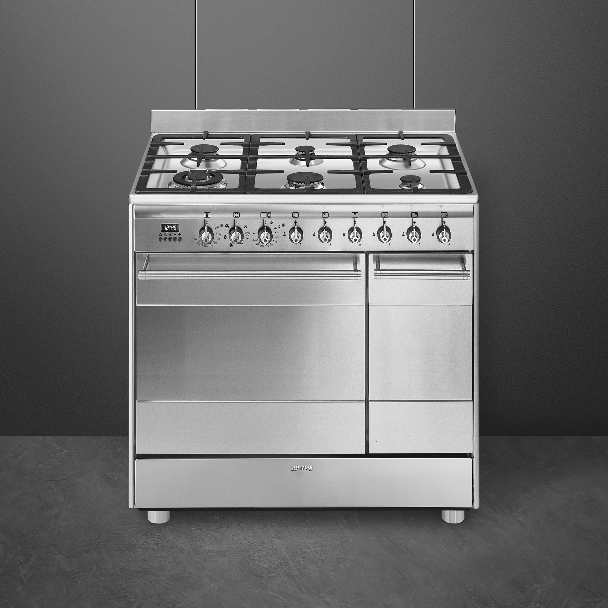 smeg-classici-concerto-gasfornuis-snlk926mx9-90cm-rvs