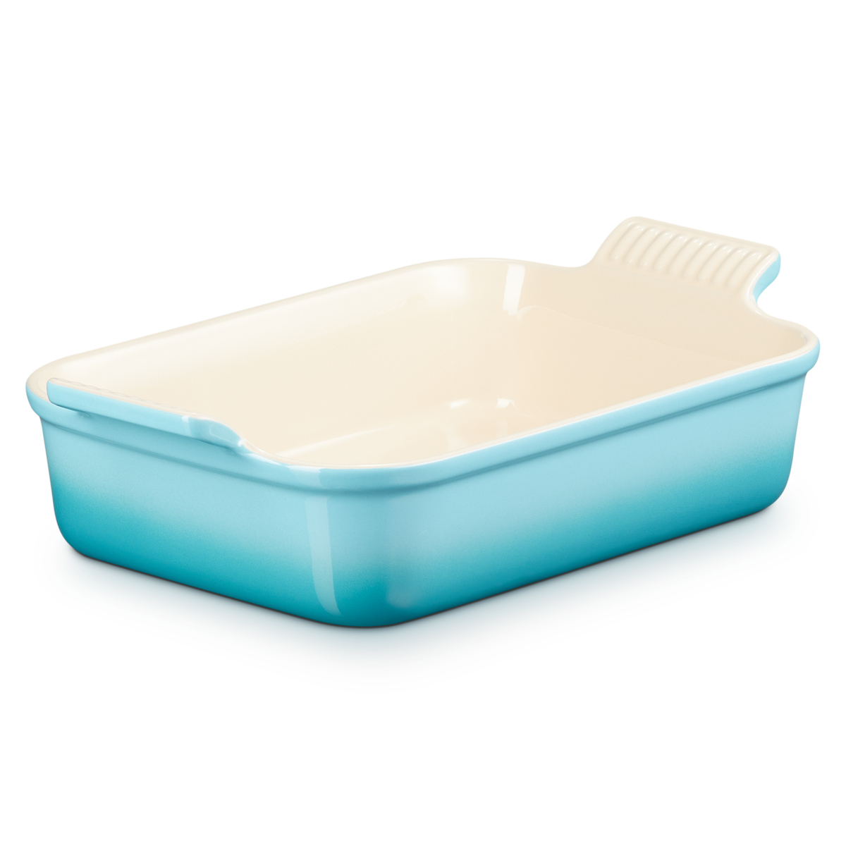 le creuset stoneware ovenschaal rechthoekig 19x15cm caribbean blue