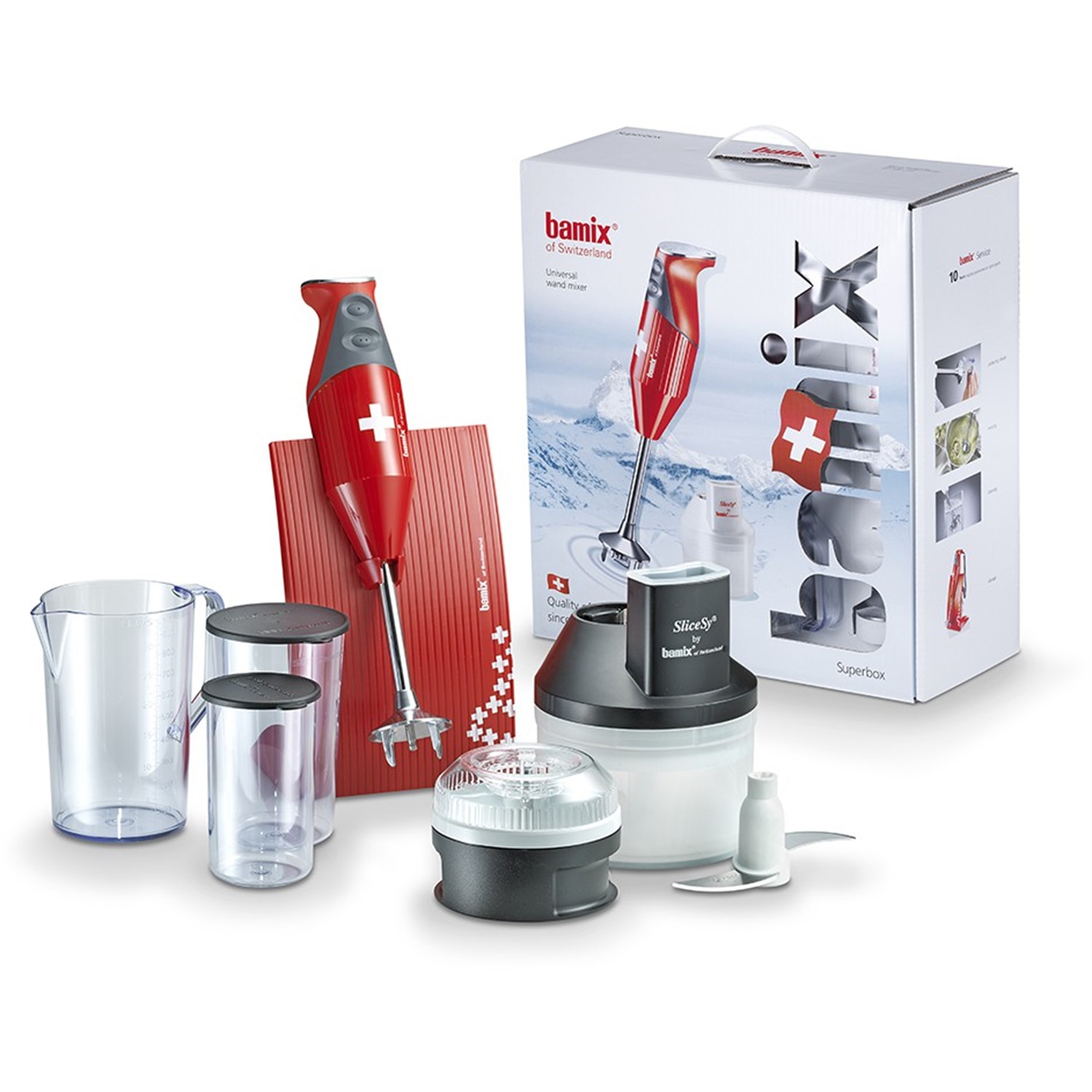 bamix swissline superbox m250 staafmixer rood