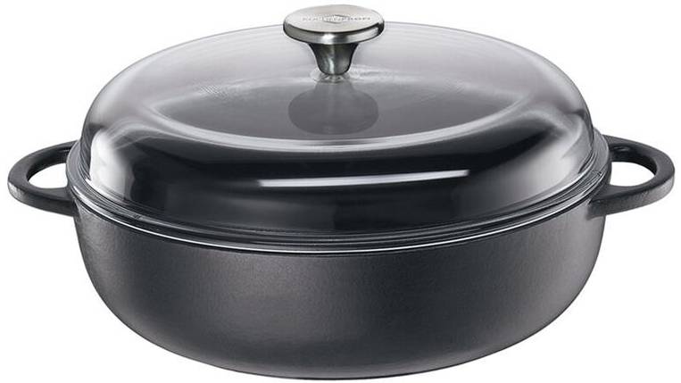 kuchenprofi provence braadpan met glasdeksel 28cm zwart