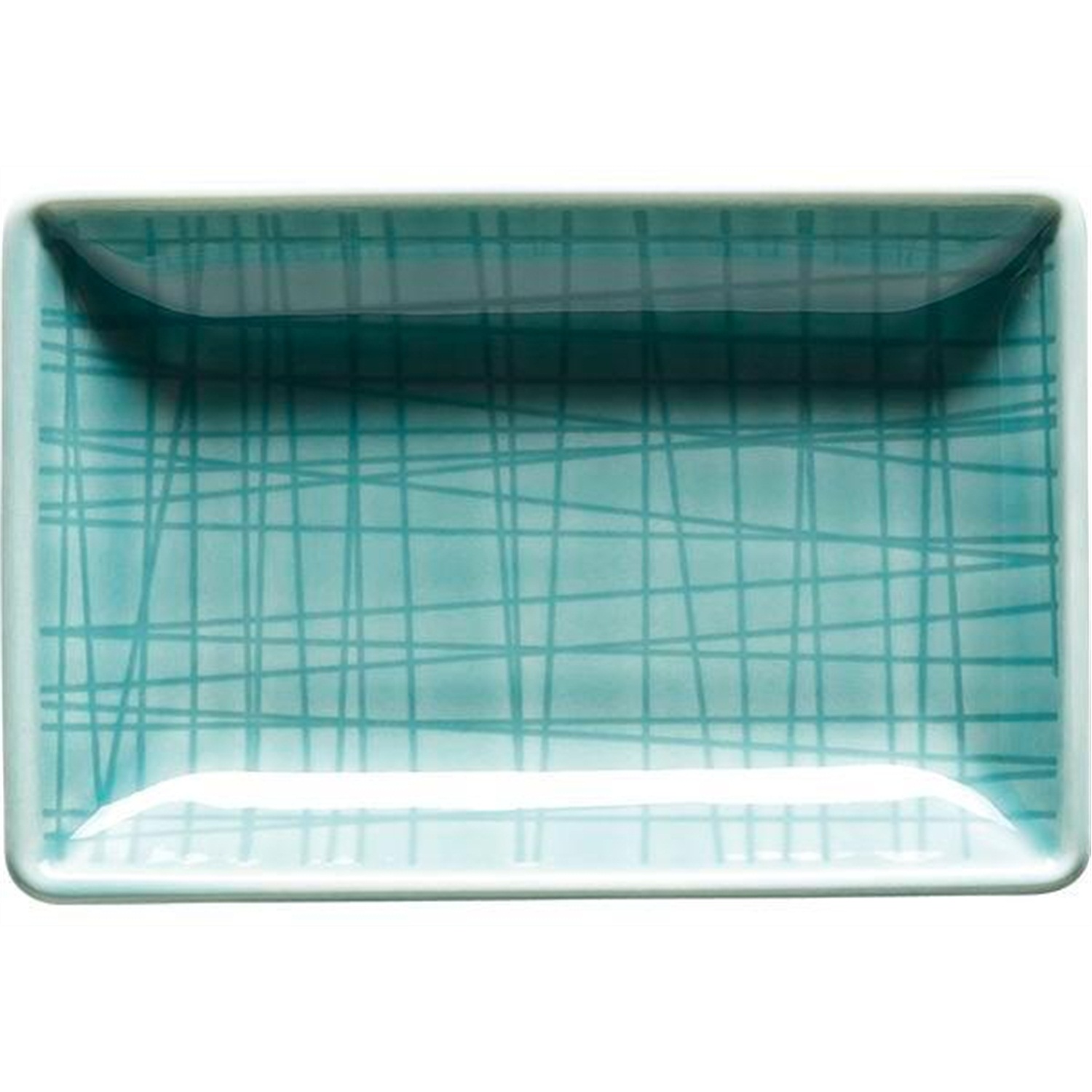 rosenthal mesh rechthoekige schaal 10x7cm aqua
