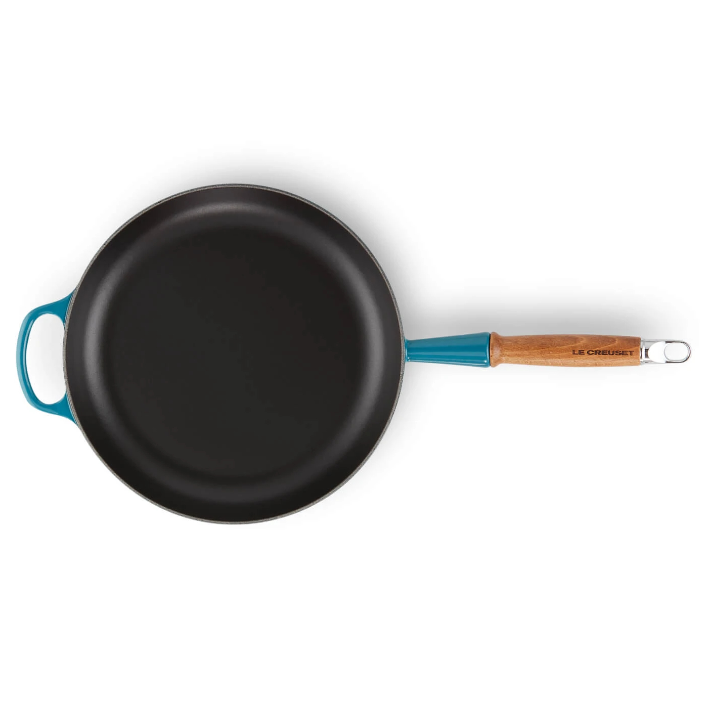 le-creuset-signature-koekenpan-met-houten-steel-28cm-deep-teal