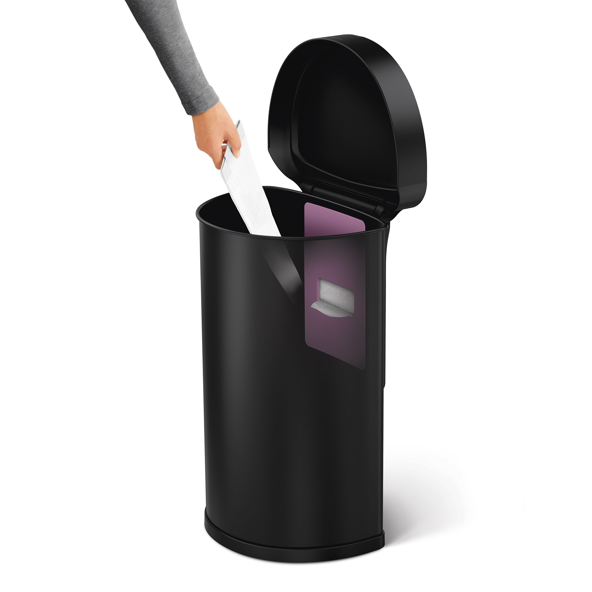 simplehuman-halfronde-afvalemmer-met-sensor-45l-zwart