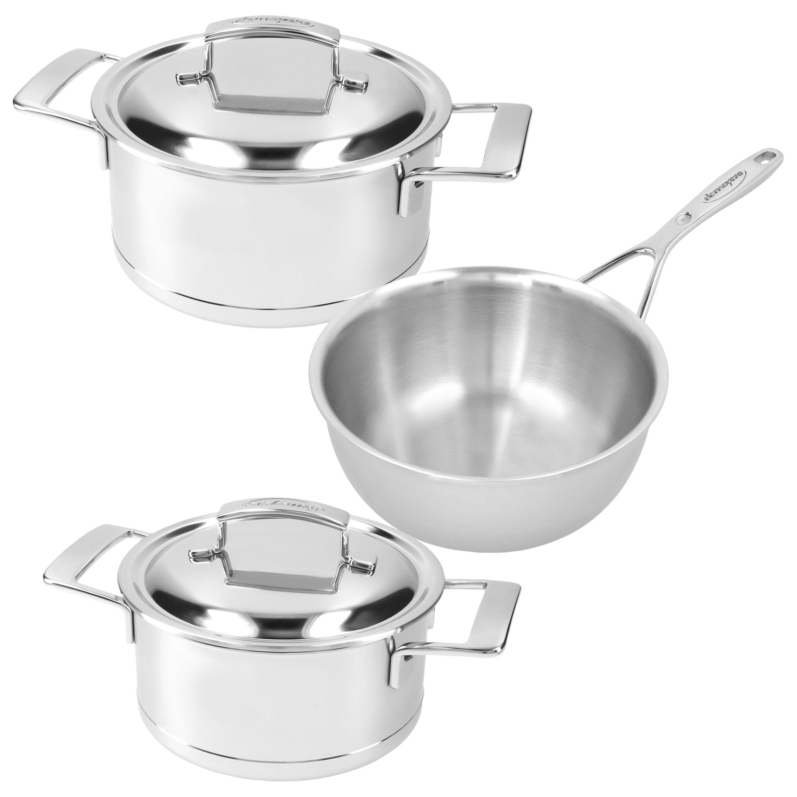 demeyere silver 7 pannenset met rvs deksels 3 delig