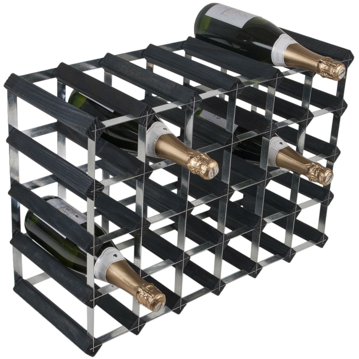 traditional wine rack co self assemble wijnrek 30 flessen zwart