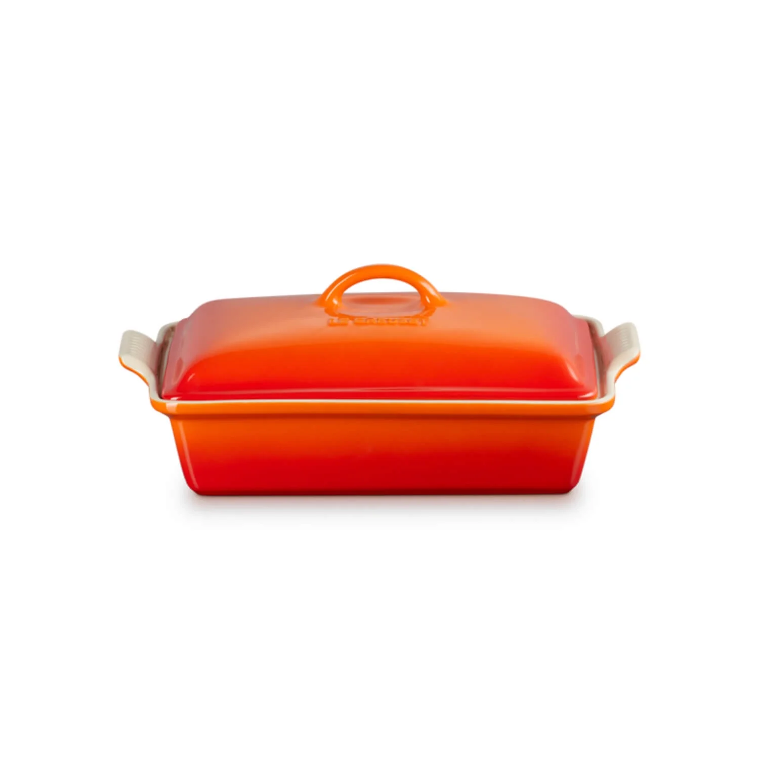 le creuset heritage ovenschaal met deksel rechthoekig 33cm oranjerood