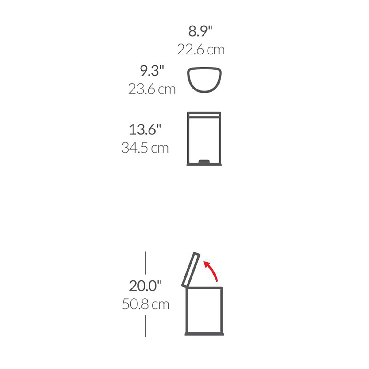 simplehuman-halfronde-pedaalemmer-6l-zwart