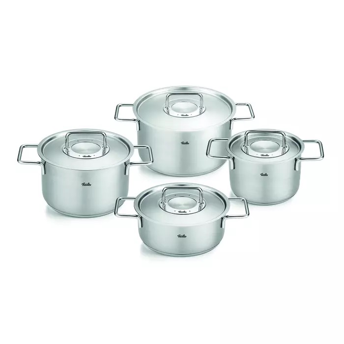 fissler-pure-pannenset-met-rvs-deksels,-4-delig