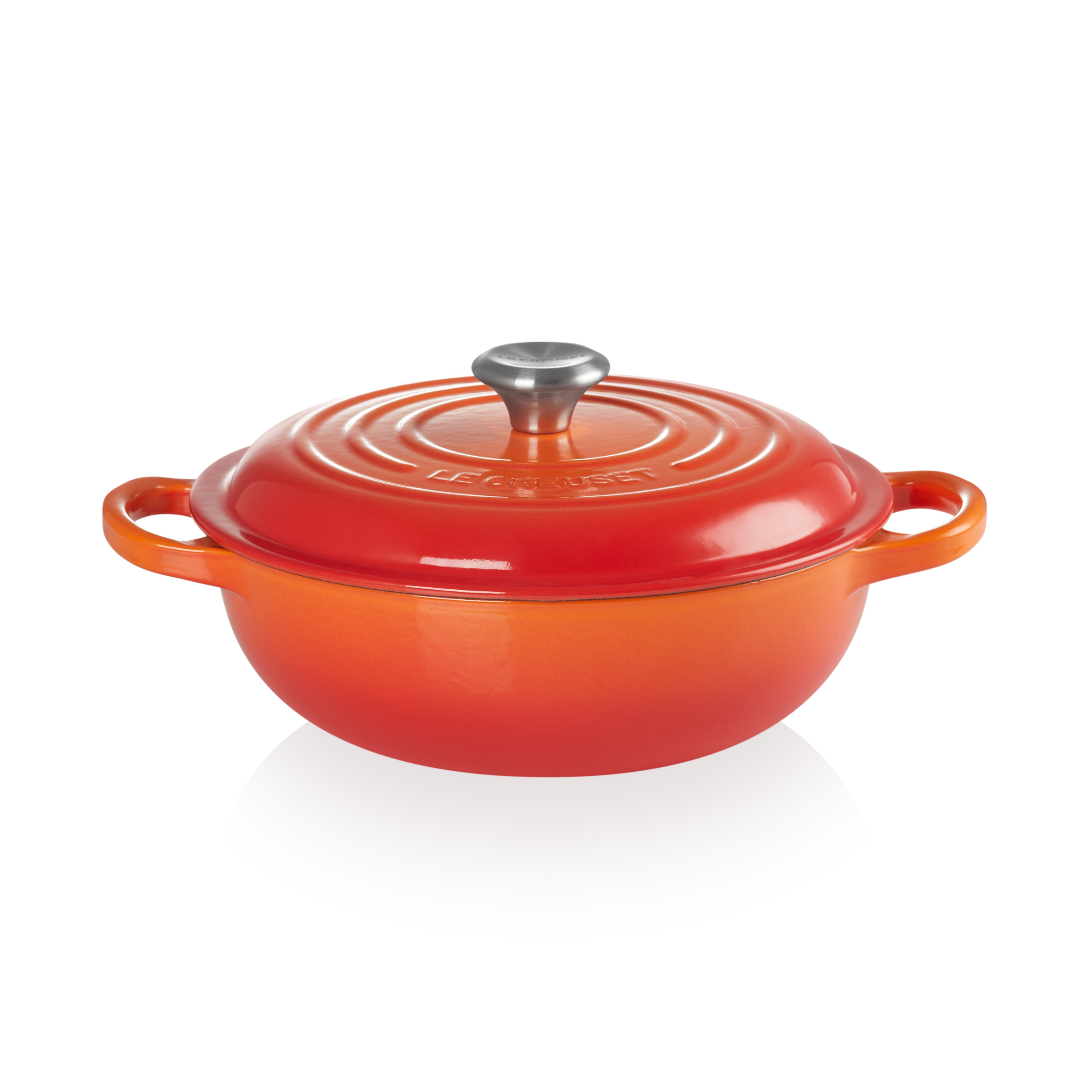 le creuset signature marmite braadpan met hoge deksel 22cm oranjerood