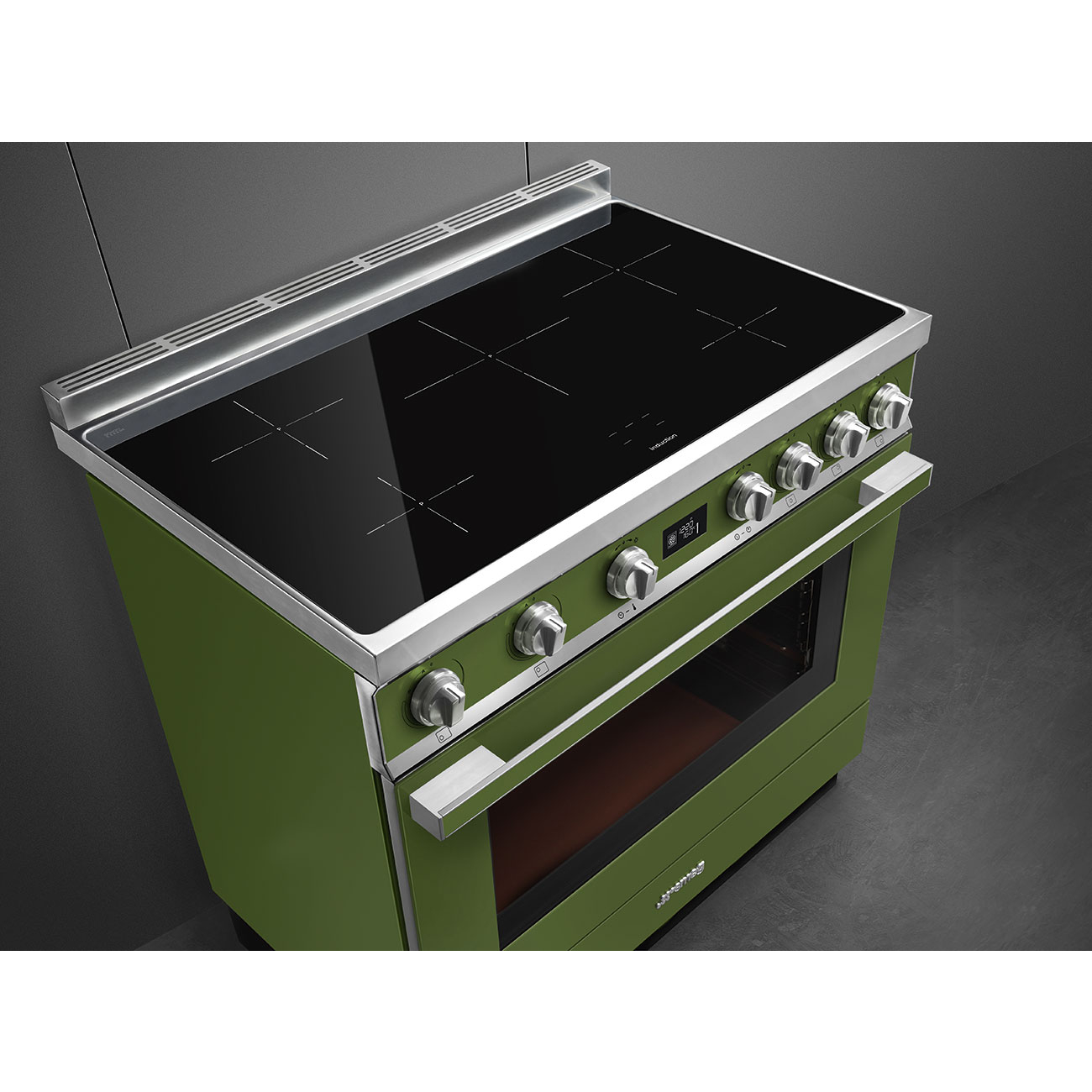 smeg-portofino-inductiefornuis-cpf9ipog-90cm-groen