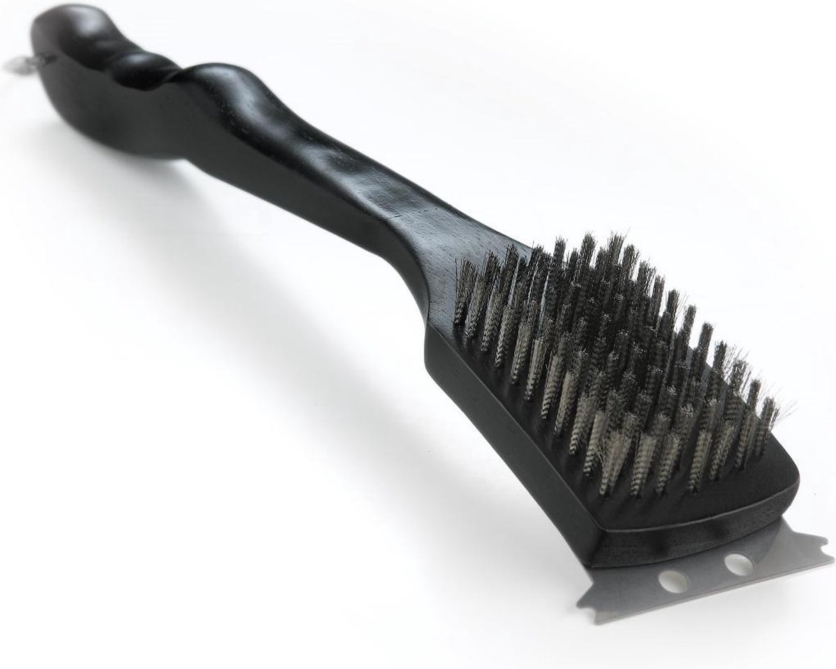 napoleon houten grillborstel met rvs borstels