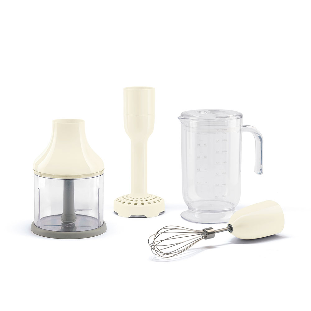 smeg staafmixer accessoireset hbac11cr 4 delig creme