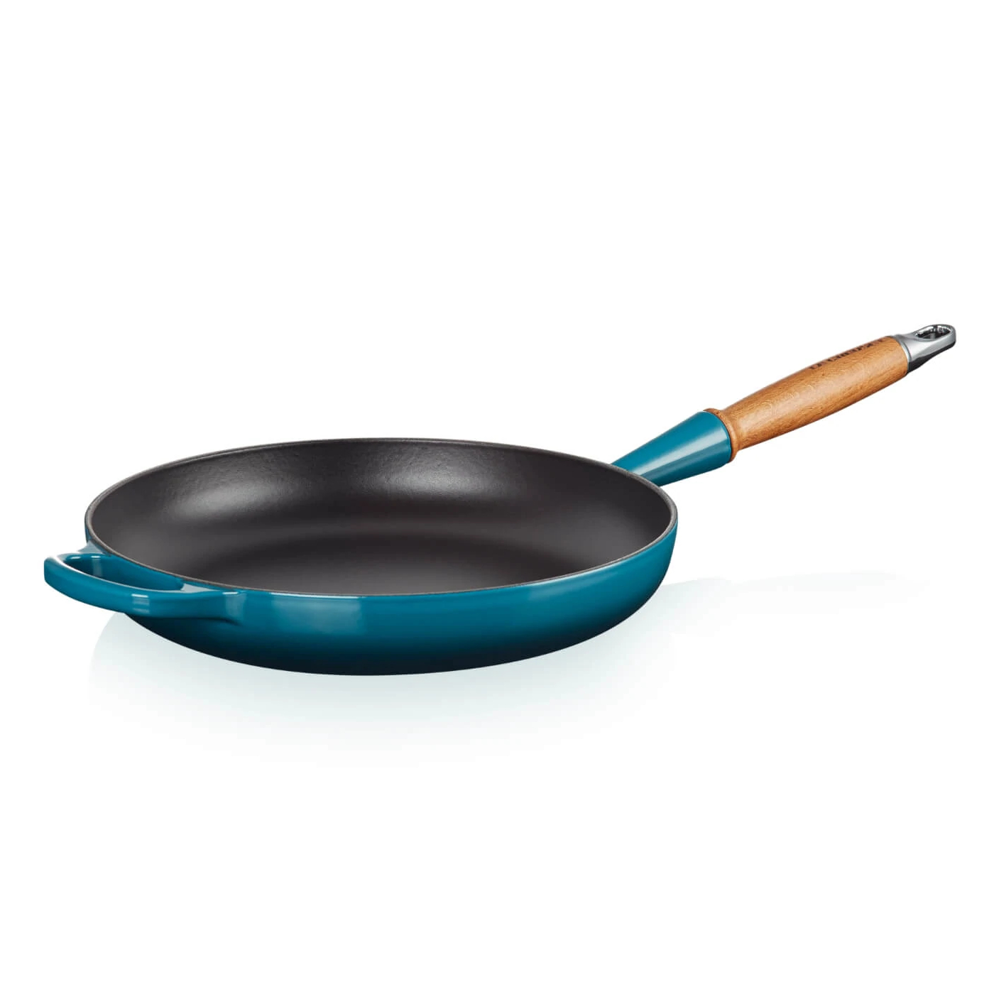 le-creuset-signature-koekenpan-met-houten-steel-28cm-deep-teal