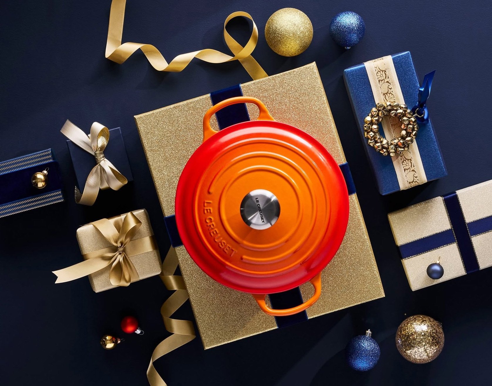 le-creuset-kerst-donkerblauw-pan