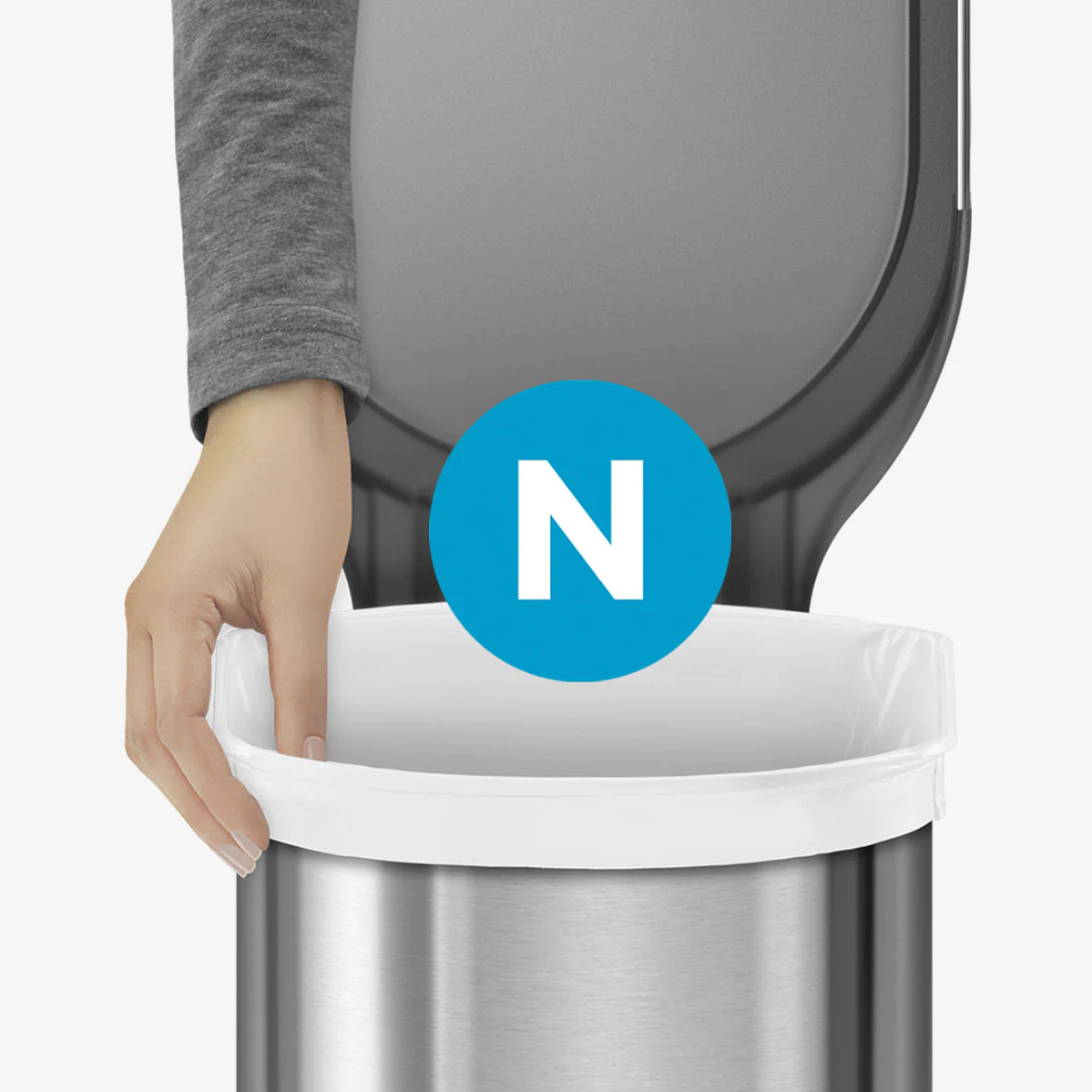 simplehuman-smalle-pedaalemmer-ovaal-45l-zwart