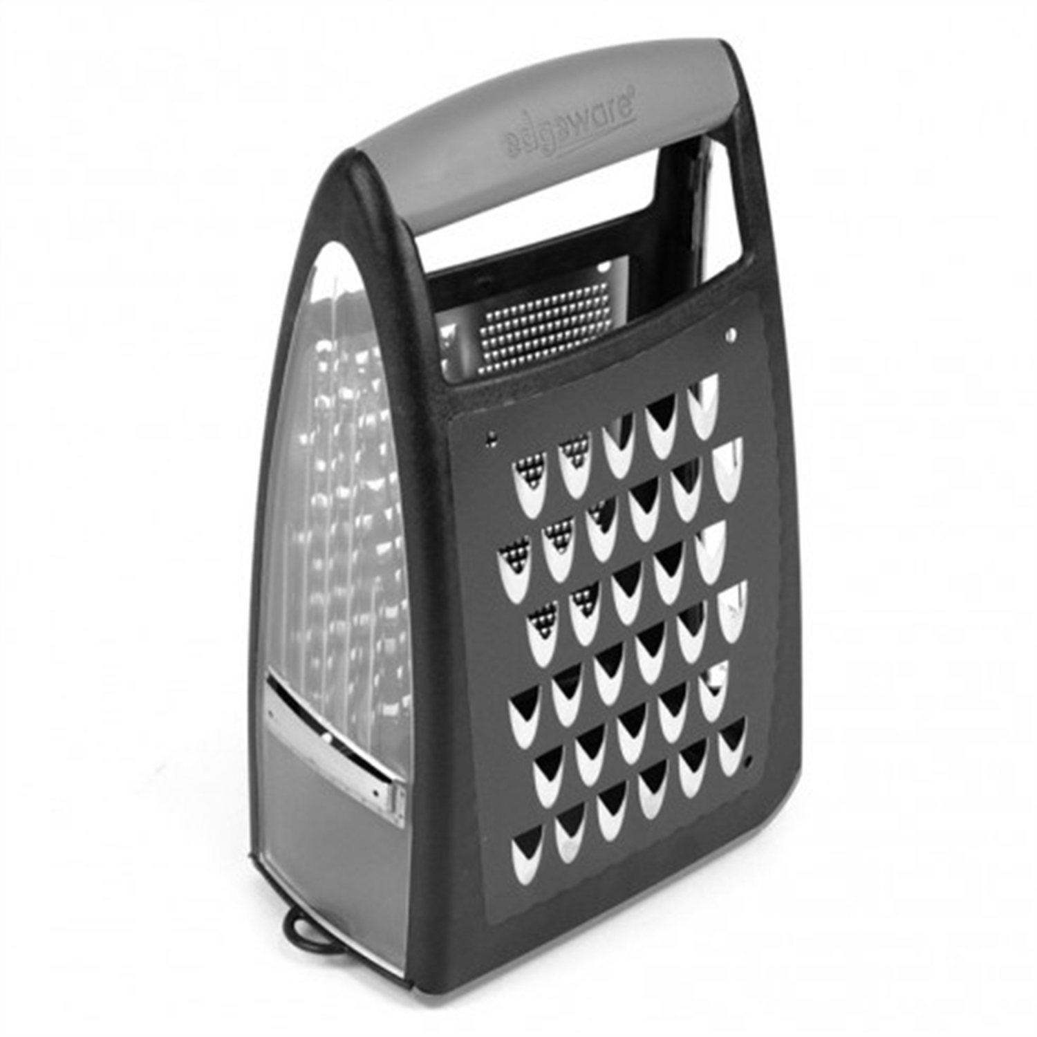 edgeware v etched box grater blokrasp 50236 4 zijdig zwart