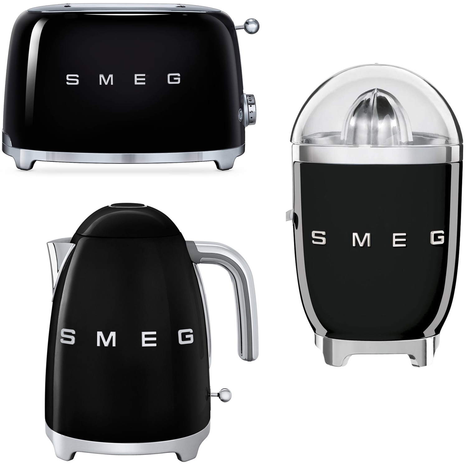 smeg keukenapparatuur trio zwart