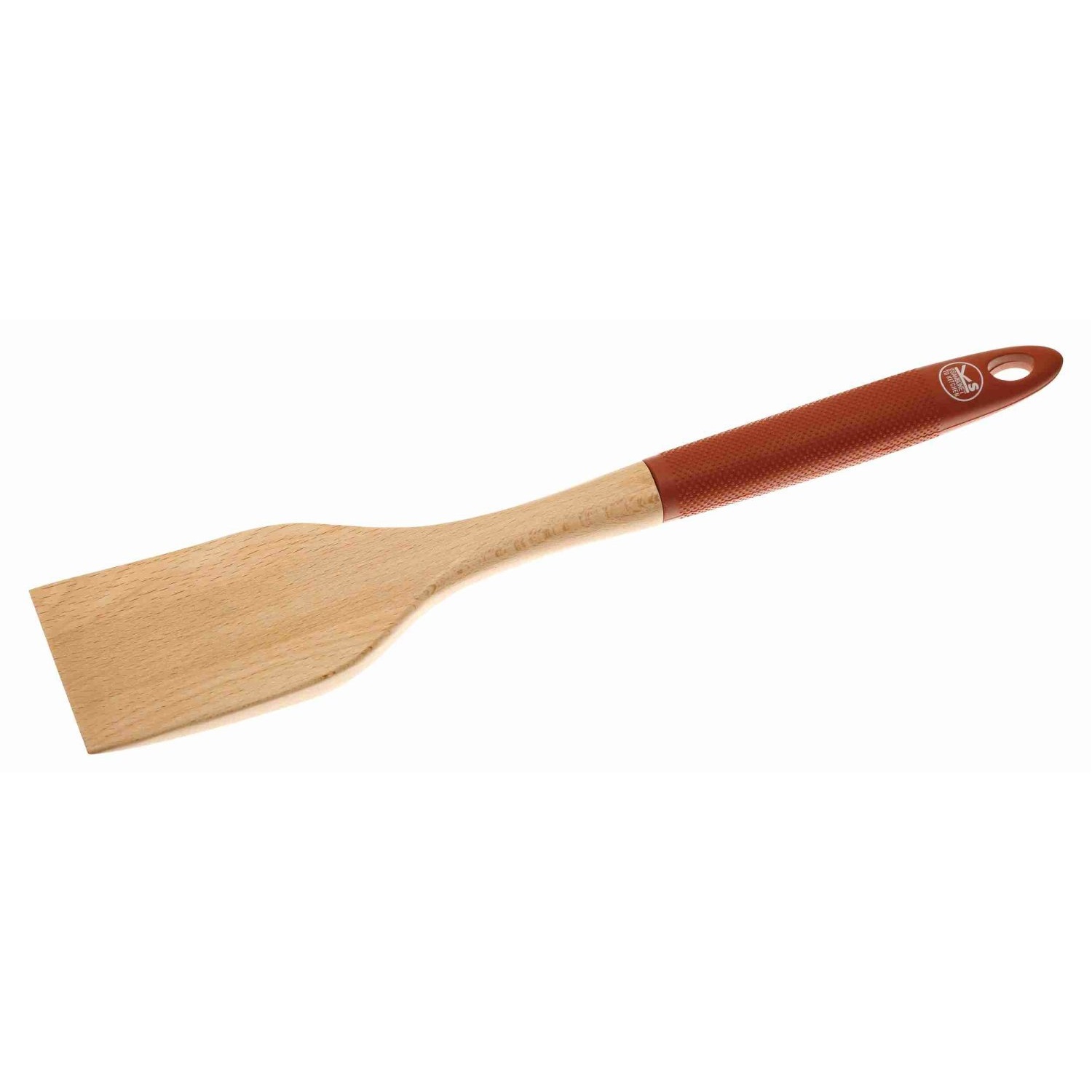sambonet houten spatel met siliconen handvat 35cm rood