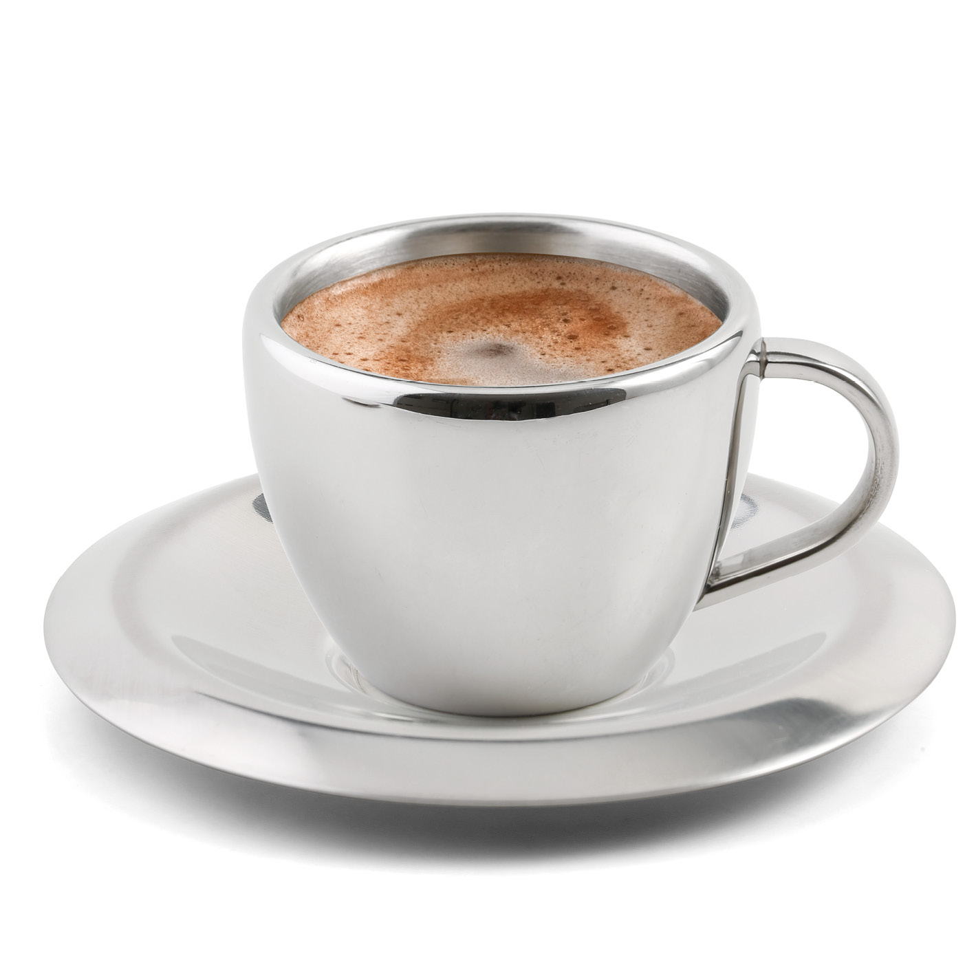 cookspoint weis espressokop dubbelwandig met schotel 008l rvs