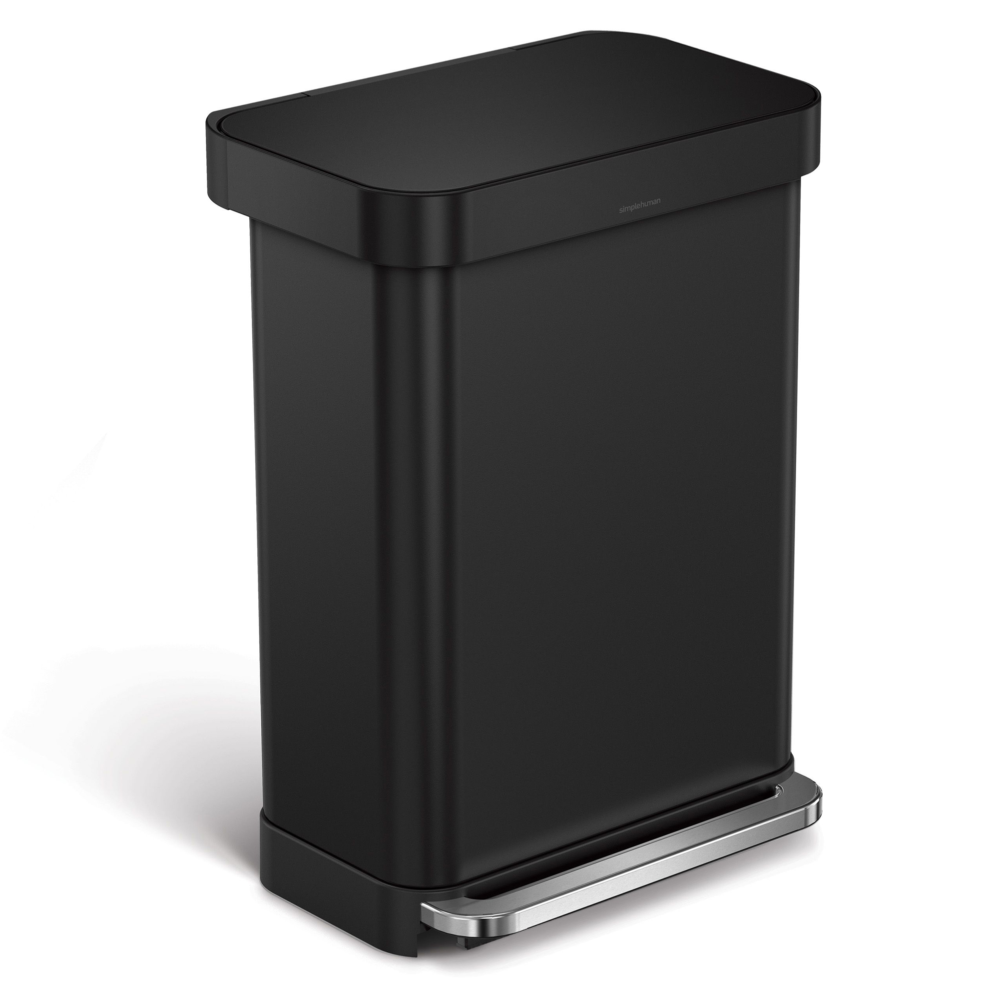 simplehuman-rechthoekige-pedaalemmer-55l-zwart