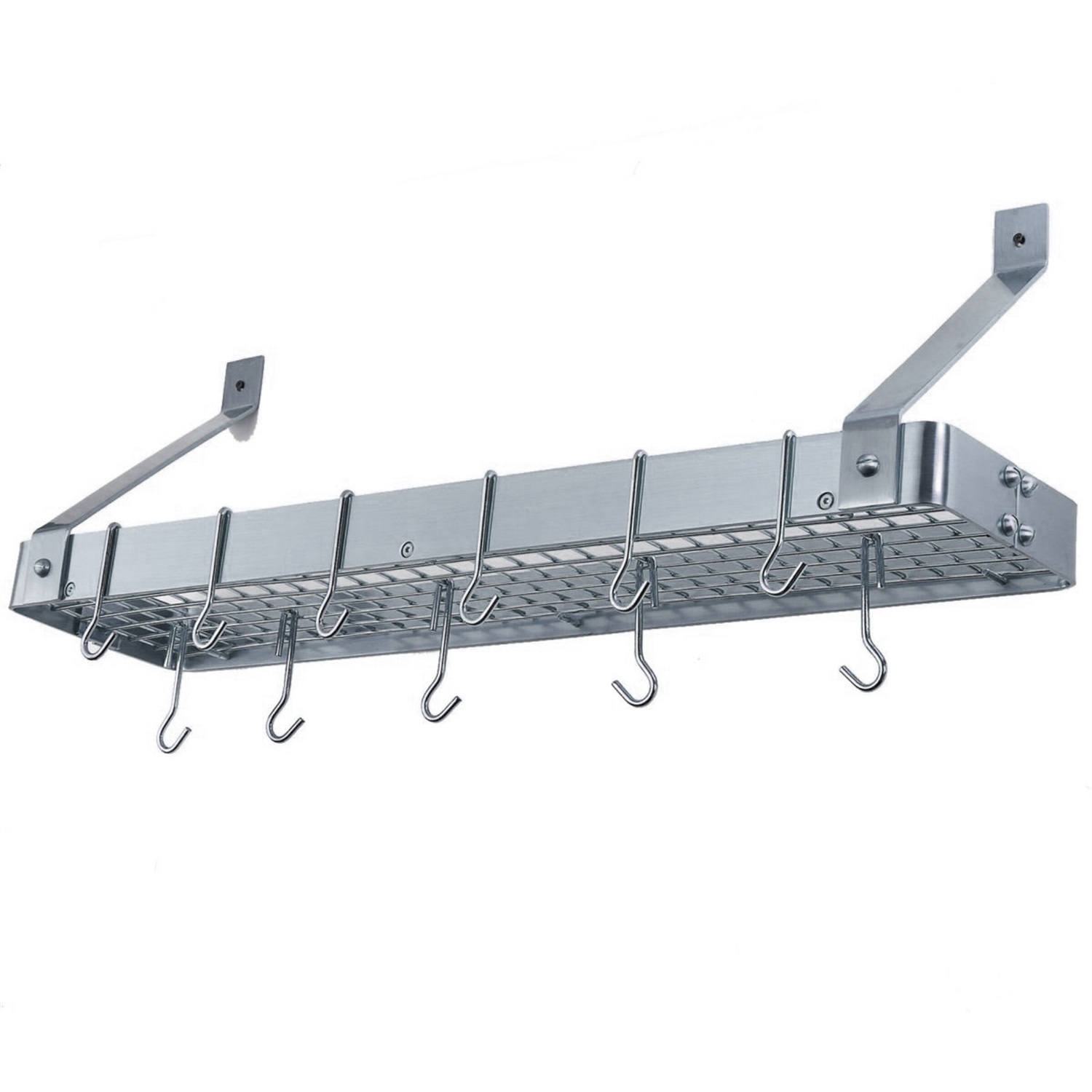 old dutch satin muurpannenrek 93x23cm nikkel