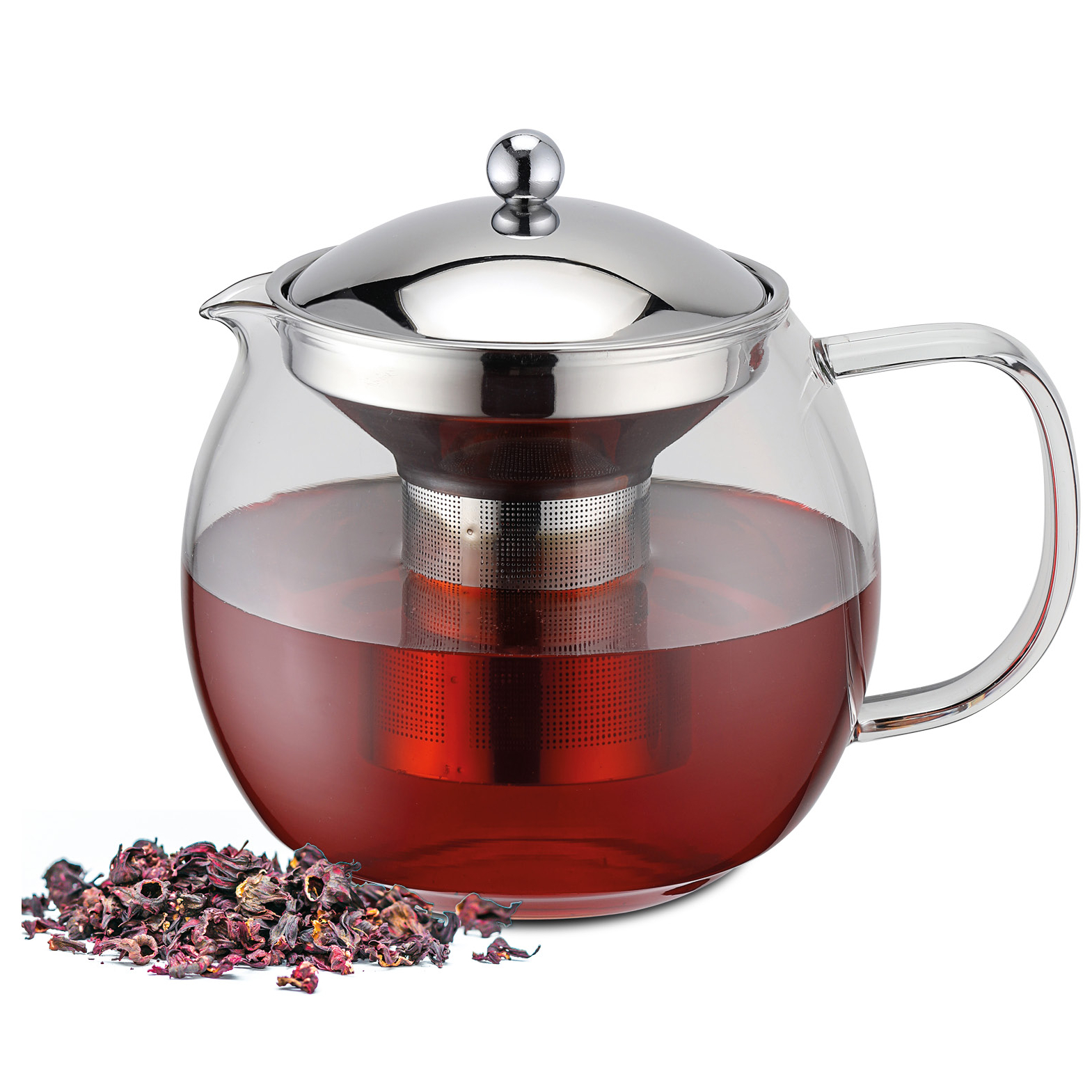 cookspoint weis theepot rond met theefilter 1l