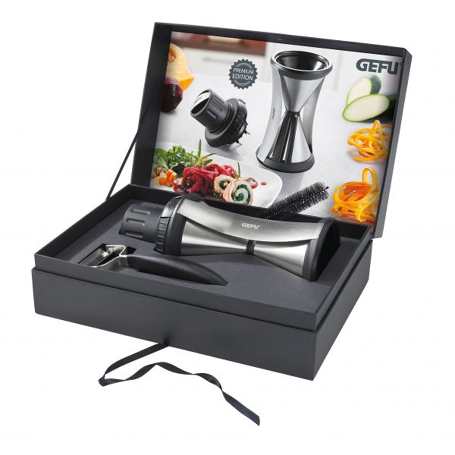 gefu spirelli xl premium spiraalsnijderset zwart