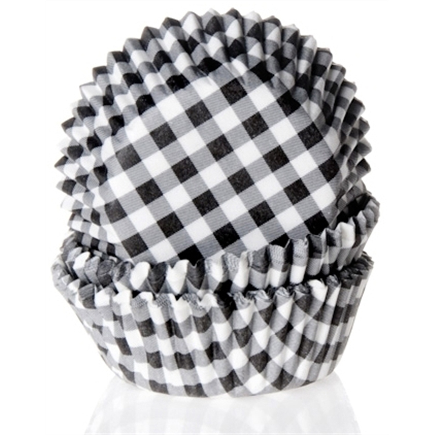 house marie cupcakevormen ruit 50 stuks zwart