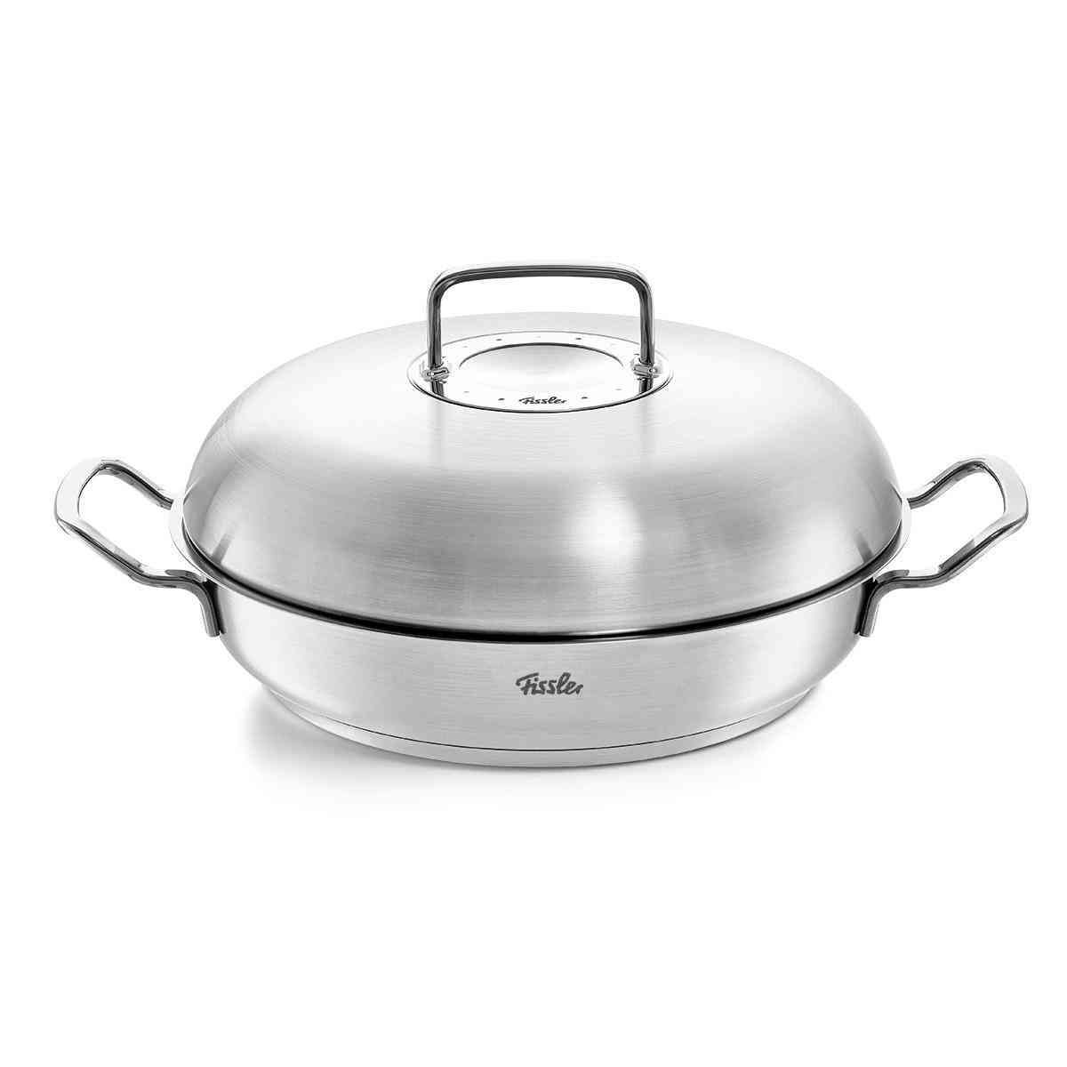 fissler original profi collection crispy braadpan met high dome rvs deksel 28cm