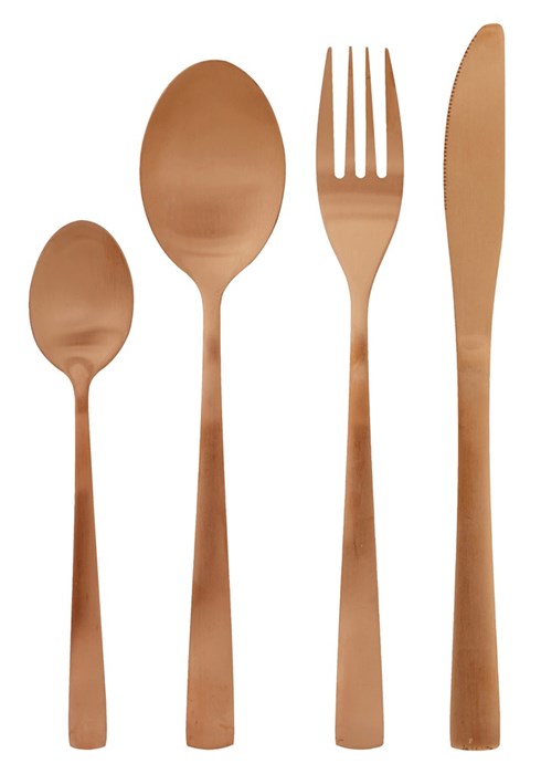 kookpunt day bestekset 16 delig rvs koperkleurig