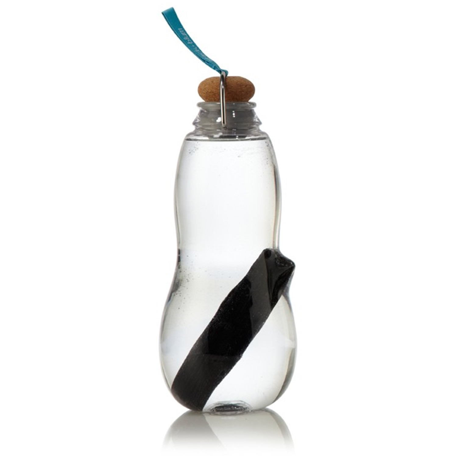 blackblum eau good waterfles met houtskoolfilter 08l blauw