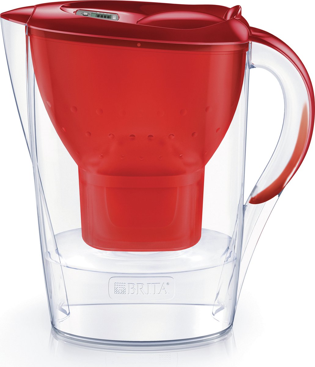 brita marella waterfilterkan met 1 filterpatroon 2 4l rood