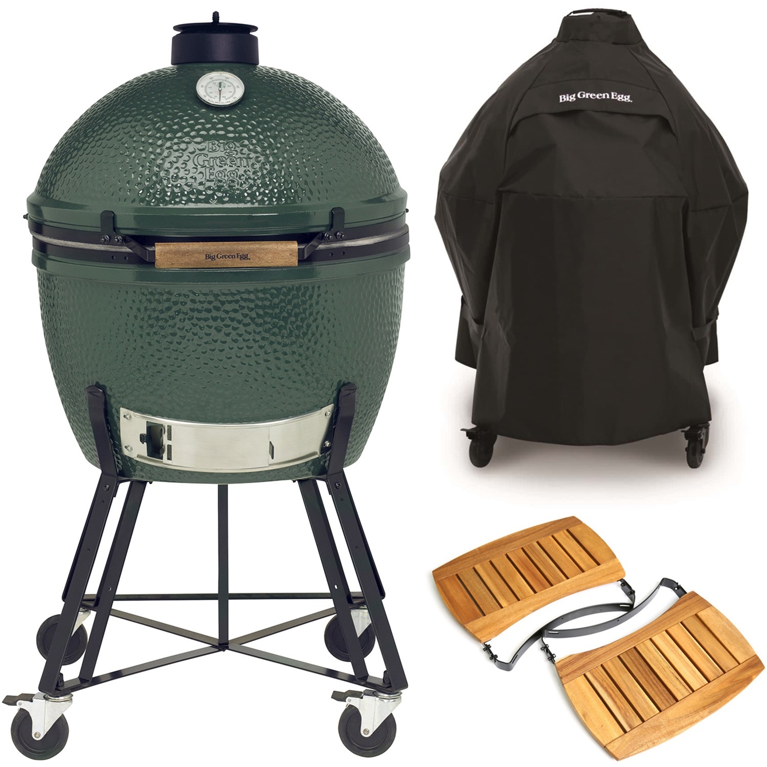 big green egg xlarge houtskoolbarbecue met nest acacia egg mates en hoes