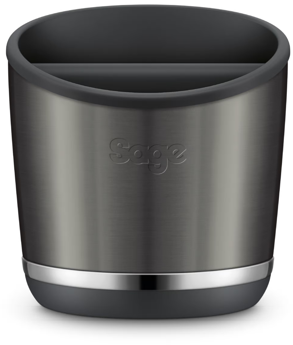 sage knock box 20 black stainless steel