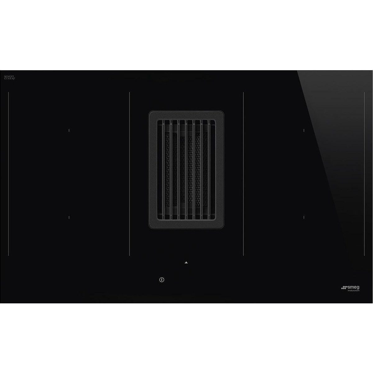 smeg universeel inductiekookplaat met downdraft afzuiging hobd482d 80cm zwart