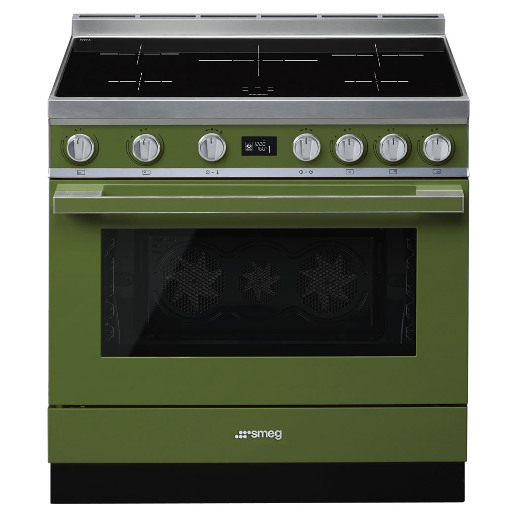 smeg portofino inductiefornuis cpf9ipog 90cm groen
