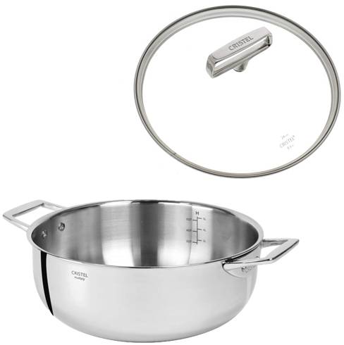 cristel castelpro ultraply braadpan met glasdeksel f24cpfskk24vcpf 24cm