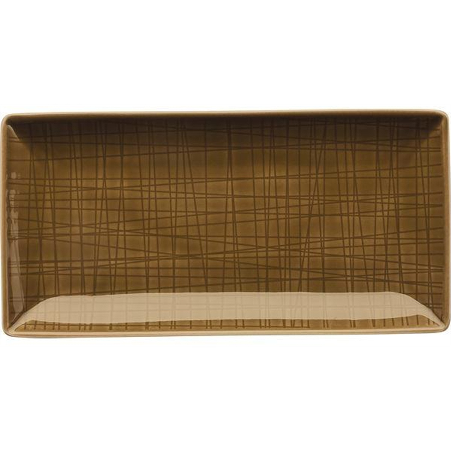 rosenthal mesh rechthoekige schaal 20x10cm walnut
