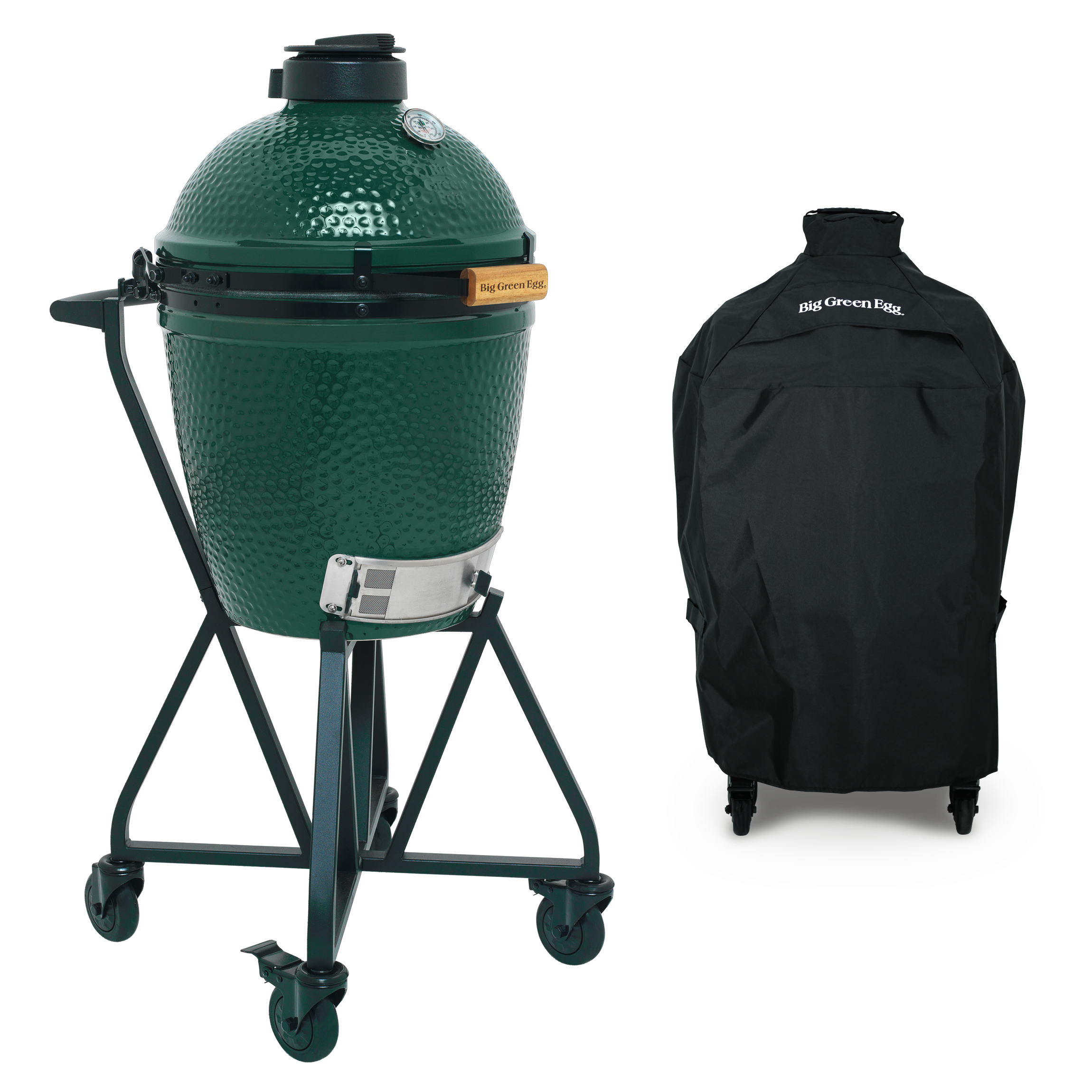big-green-egg-medium-houtskoolbarbecue-met-integgrated-nest-handler-en-hoes