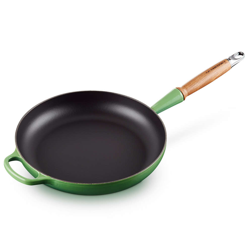 le creuset signature koekenpan met houten steel 28cm bamboo green_0jpeg
