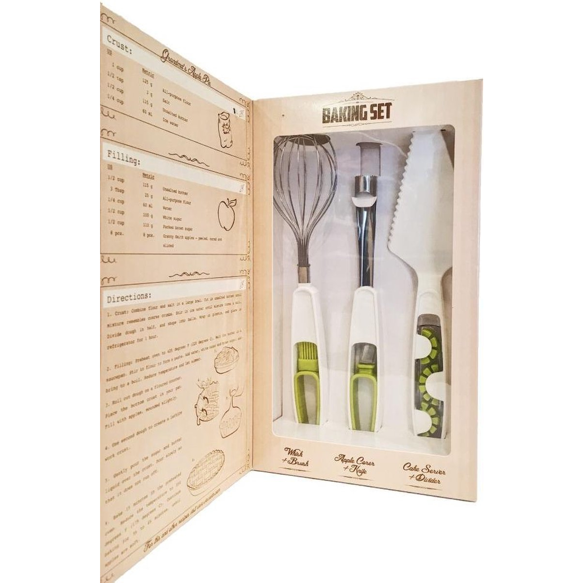vacuvin baking set bakset 3 delig witgroen