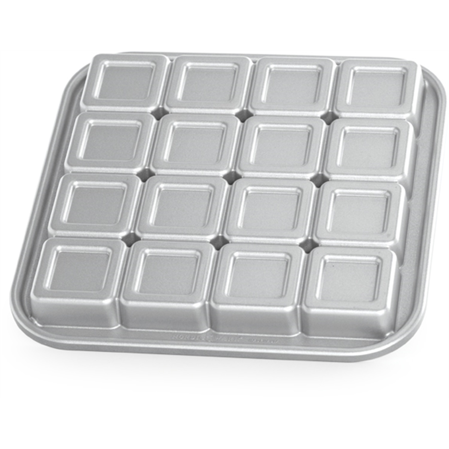 nordic ware brownie bites bakvorm 16 vaks zilver