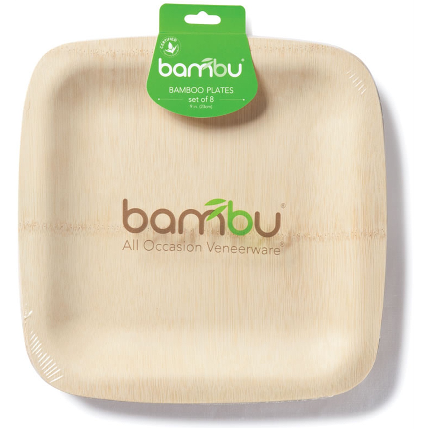 bambu veneerware wegwerpborden 18x18cm 8 stuks bamboe